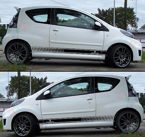 Seitlicher Aufkleber Streifen Satz für PEUGEOT 107