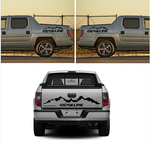 Ridgeline Mountains Stil Seitenwand Heckklappen Vinyl-Aufkleber für Honda Ridgeline