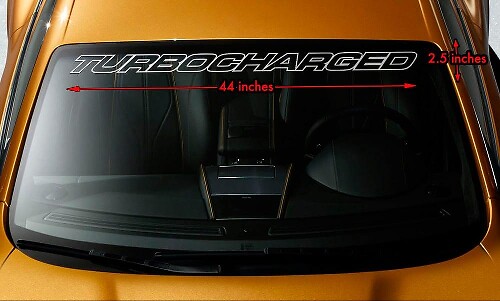 Windshield-Banner-Aufkleber aus Vinyl mit Turboaufladungs-Silhouette für Autos