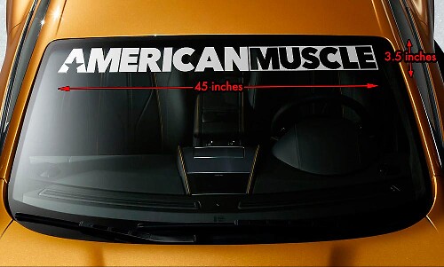 AMERICAN MUSCLE CAR MURICA Windschutzscheiben-Banner, Premium-Vinyl-Aufkleber, 45 x 3,5 Zoll