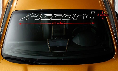 HONDA ACCORD OUTLINE Windschutzscheiben-Banner, Vinyl, Premium-Aufkleber, 101,6 x 12,7 cm