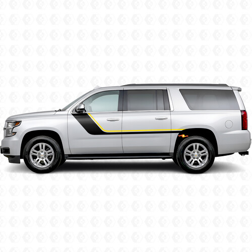 Schwungvolle obere Akzent-Tür- und Heckseitenfenster-Vinylstreifen für Chevrolet Suburban K2XX 2015-2020