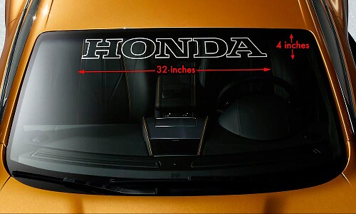 HONDA OUTLINE Windschutzscheiben-Banner, Vinyl, langlebig, Premium-Aufkleber, 81,4 x 10,2 cm