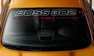 BOSS 302 MUSTANG OUTLINED Premium Windschutzscheiben-Banner, Vinyl-Aufkleber, 41 x 4 Zoll