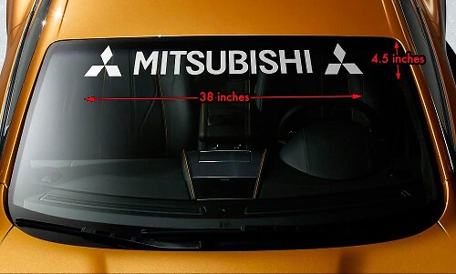 Mitsubishi & Logo Windschutzscheiben-Banner Vinyl-Aufkleber für Mitsubishi Fahrzeuge