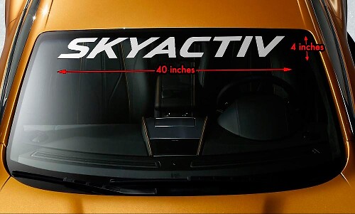 MAZDA SKYACTIV Windschutzscheiben-Banner, Vinyl, langlebig, Premium-Aufkleber, 101,6 x 10,2 cm
