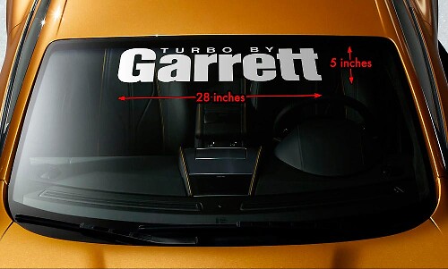 Turbo von Garrett Windschutzscheibenbanner Vinylaufkleber