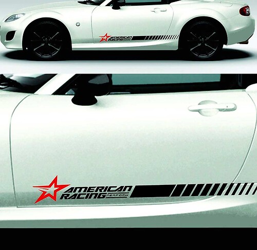 American Racing Streifen Seiten Vinyl Aufkleber für Mazda MX-5 Miata 2005-2017