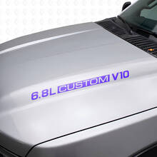 6,8L Custom V10 Motorhauben-Vinylaufkleber für Musclecar F-250/350 Super Duty Excursion_2