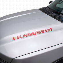 6,8L Custom V10 Motorhauben-Vinylaufkleber für Musclecar F-250/350 Super Duty Excursion_4