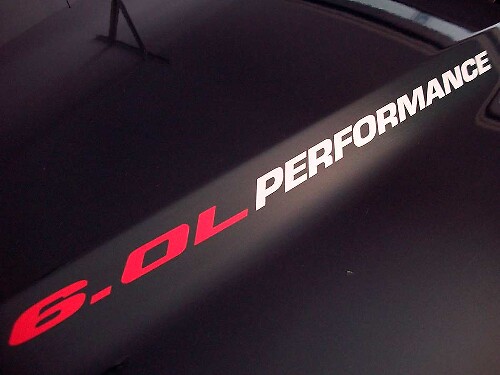 6,0L Performance Motorhauben-Vinylaufkleber für Musclecar F250 Chevy Silverado GMC