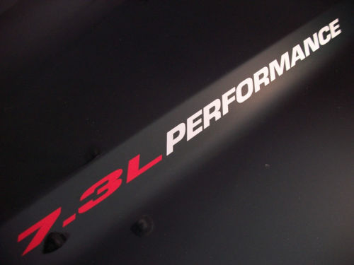 7.3L PERFORMANCE (Paar) Motorhauben-Vinyl-Aufkleber-Emblem Ford Powerstroke