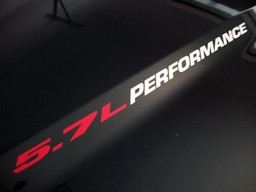 5.7L PERFORMANCE (Paar) Motorhaubenaufkleber Emblem Hemi Dodge Ram Chevy Silverado 1500