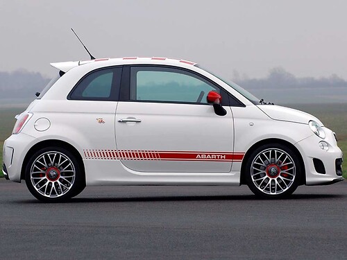Markierte Rennstreifen Seitenvinylaufkleber für Fiat 500 Abarth