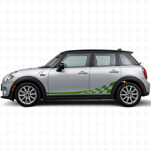 Schachbrettflaggen-Seitenstreifen Vinyl-Aufkleberset für Mini Cooper F56_3