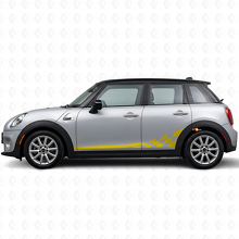 Schachbrettflaggen-Seitenstreifen Vinyl-Aufkleberset für Mini Cooper F56_5
