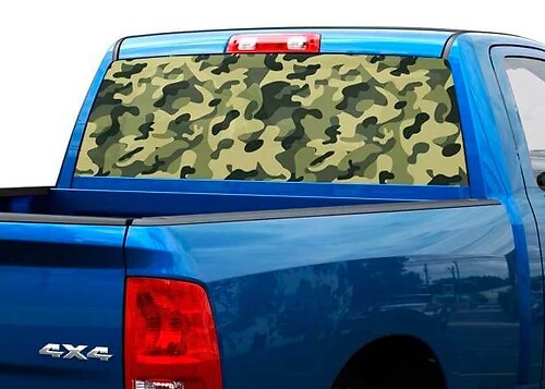 Khaki-Tarnfolie für die Heckscheibe von Pickup-Trucks und SUVs