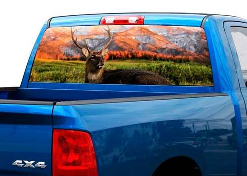 Deer Berge Natur Heckscheibenaufkleber Pickup Truck SUV Auto