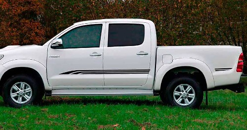 Akzent-Seitenstreifen Vinyl-Aufkleber Set für Toyota Hilux 2015