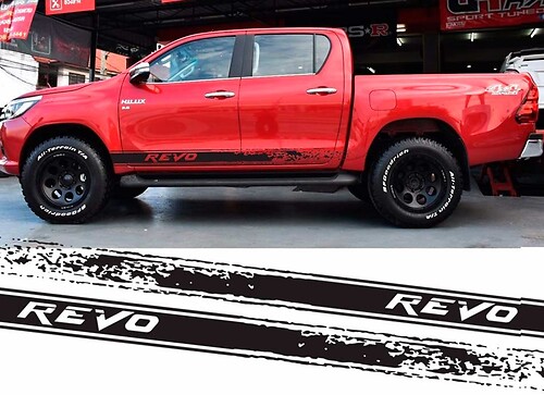 Revo Abgenutzte Streifen Seiten-Vinyl-Aufkleber-Kit für Toyota Hilux