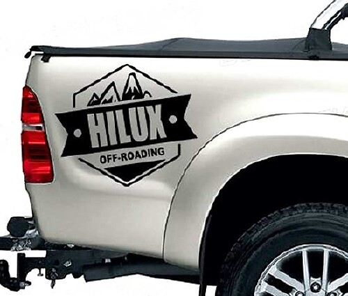 2 STÜCK HECKAUFKLEBER Hilux Offroad-AUFKLEBER FÜR TOYOTA HILUX Aufkleber Abzeichen Detailaufkleber