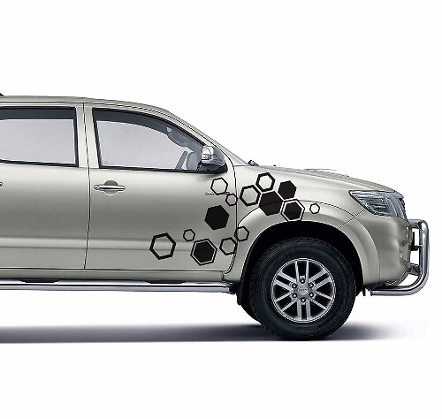 Sechseck-Stil Seiten-Vinyl-Aufkleber-Set für Toyota Hilux Vigo 2011