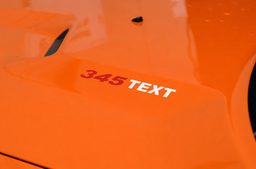 345 Individuelle Schriftzug-Buchstaben Paar Hauben-Vinyl-Aufkleber für Dodge Challenger