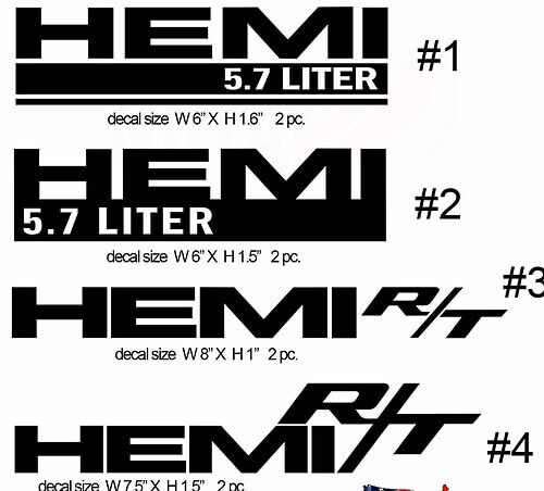 HEMI R/T Ausgeschnittene Vinyl-Aufkleber für Dodge Challenger