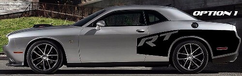 Breite RT Style Seitliche Bettstreifen Vinyl Aufkleber Set für Dodge Challenger