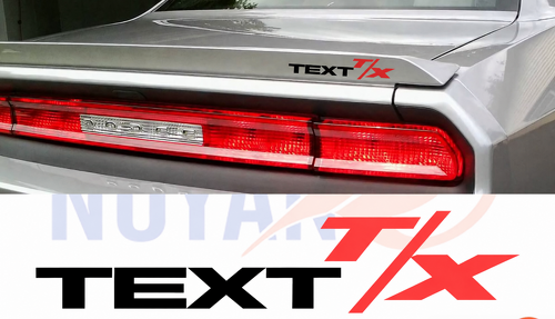 Custom Text T/X Emblem Seiten-Vinyl-Aufkleber-Set für Dodge Challenger