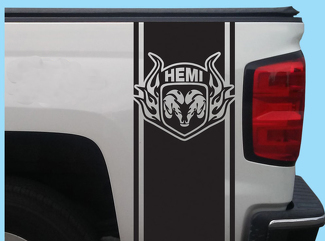 Dodge Ram Hemi Heckbett Vinyl Aufkleber Streifen Truck Graphics T-131