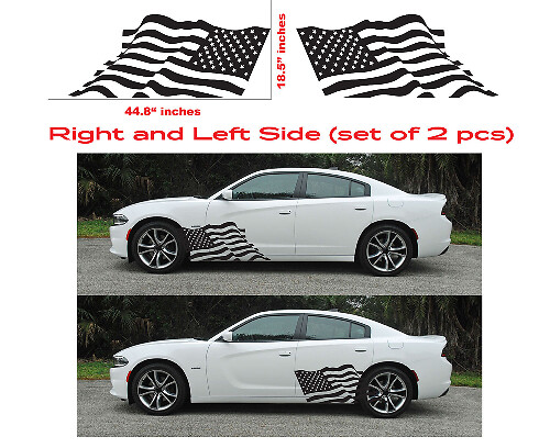Amerikanische Flagge Seiten-Tür Vinyl-Aufkleber-Set für Dodge Charger