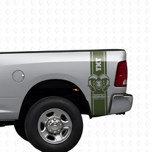 Hemi Custom Text Rückseitige Seitenstreifen Vinyl-Aufkleber-Set für Dodge Ram 1500 2500_3