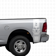 Hemi Custom Text Rückseitige Seitenstreifen Vinyl-Aufkleber-Set für Dodge Ram 1500 2500_5