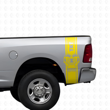 Hemi Custom Text Rückseitige Seitenstreifen Vinyl-Aufkleber-Set für Dodge Ram 1500 2500_6