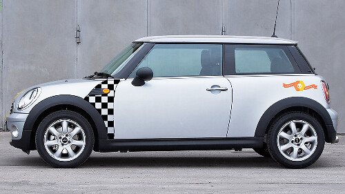 A-Panel Karierte Flaggen Vinylaufkleber für Mini Cooper R55-59