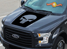 Ford F-150 2015-2016 Punisher Totenkopf Motorhaube Grafik Seitenstreifen Aufkleber Aufkleber 2