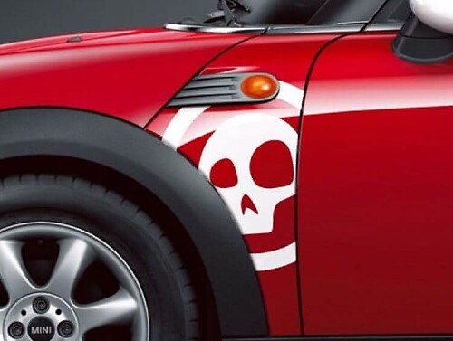 A-Panel Totenkopf Vinyl-Aufkleber-Set für Mini Cooper R55 R56 R57 R58 R59
