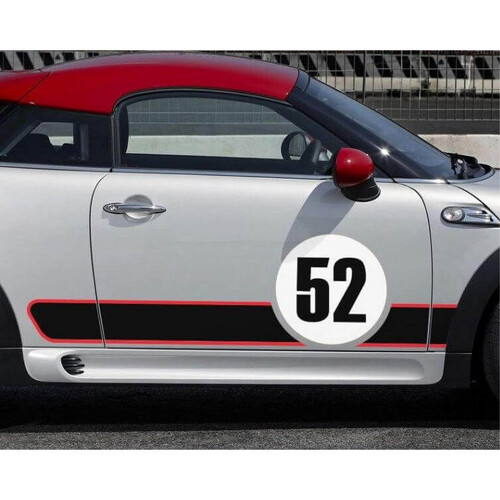 Mini Cooper - Track Day GP Style Vinyl Aufkleber Aufkleber -Aufkleber -Grafik -Rocker -Streifen
