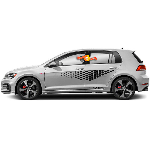 TCR Waben Seiten Tür Vinyl Aufkleber Set für Volkswagen Golf