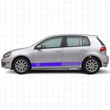 Kariertes Seitenstreifen Vinyl-Aufkleber-Kit für Volkswagen Golf Mk4-Mk7 GTI R32_2