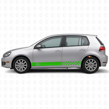Kariertes Seitenstreifen Vinyl-Aufkleber-Kit für Volkswagen Golf Mk4-Mk7 GTI R32_3