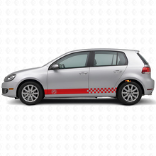 Kariertes Seitenstreifen Vinyl-Aufkleber-Kit für Volkswagen Golf Mk4-Mk7 GTI R32_4