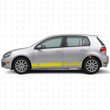 Kariertes Seitenstreifen Vinyl-Aufkleber-Kit für Volkswagen Golf Mk4-Mk7 GTI R32_5