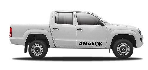 2 x Volkswagen AMAROK Seiten-Vinyl-Körper-Aufkleber-Emblem-Logo