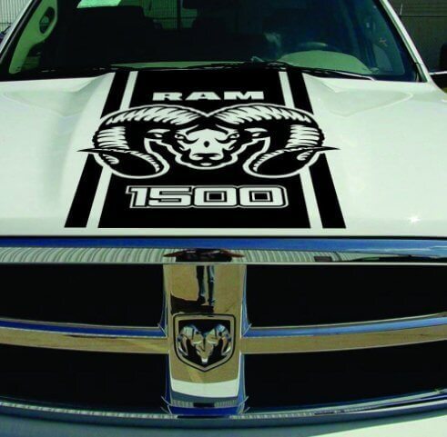 Hemi Style Motorhauben-Vinylstreifen-Aufkleber für Dodge Ram 1500 2500HD 3500HD