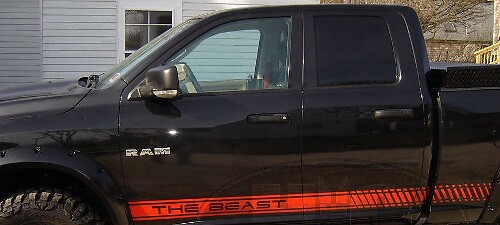Das Beast Strobe Seitenstreifen Vinyl-Aufkleber-Set für Dodge Ram Dakota SRT-10