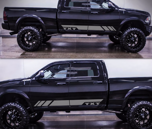 Benutzerdefinierter Text Seitenstreifen Aufkleber Decal Grafik Body Kit für Dodge Ram Kühlergrill Rücklichtabdeckung