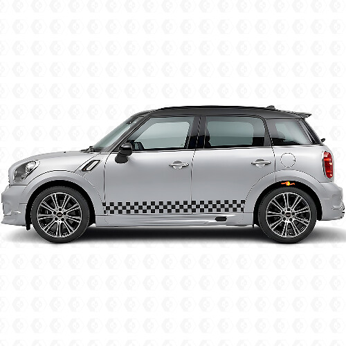 Schachbrett-Seitenstreifen Vinyl-Aufkleber-Set für Mini Countryman R60