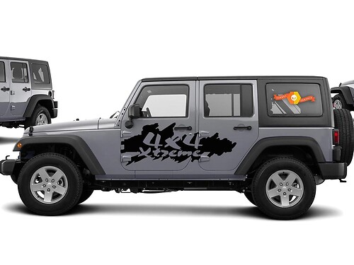 Xtreme 4x4 Schlamm-Spritz-Stil Seiten Vinylaufkleber für Jeep Wrangler